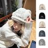 Pegasus double-layer crimped embroidery stacking hat women's autumn warm and cold-proof face small hat knitted headgear cold hat