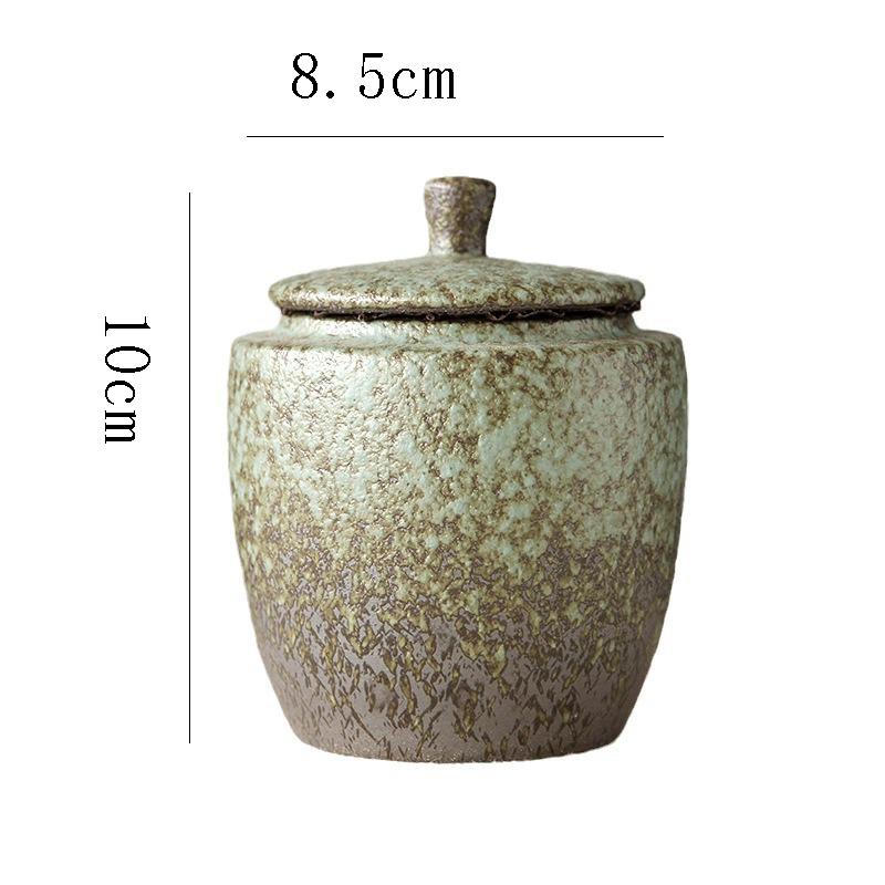 Vintage Ceramic Tea Canister Kitchen Sealed Container Multi-Functional Portable Jar for Candy Nuts Coffee Beans Herbs Storage