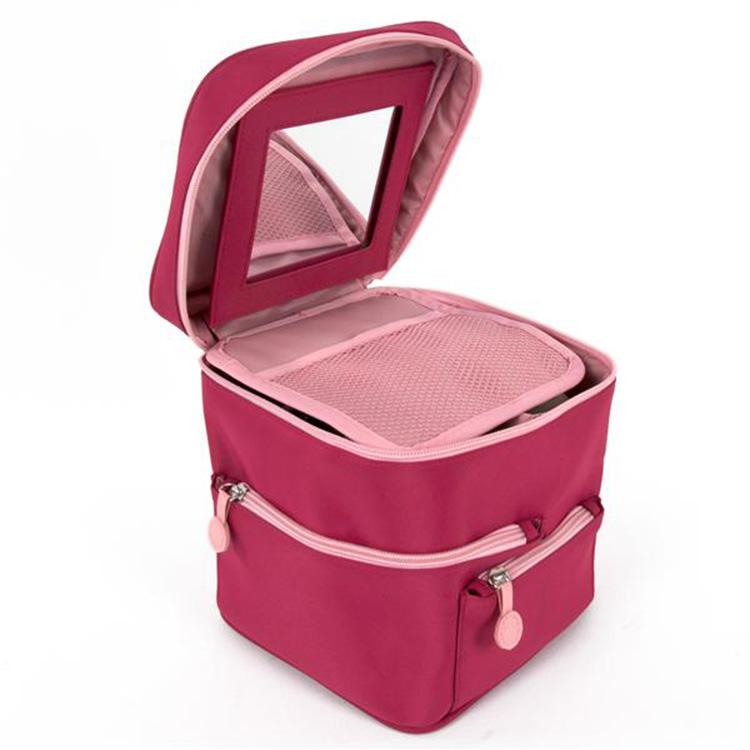 6 Compartment Travel Organizer Makeup Brush Set Case Cosmetic Vanity Bag with Inner Separated Compartment