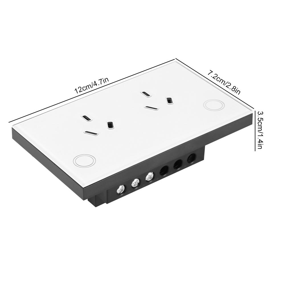 Priză de perete WIFI inteligentă Ieșire de perete din sticlă securizată Priză de alimentare  ( alb)
