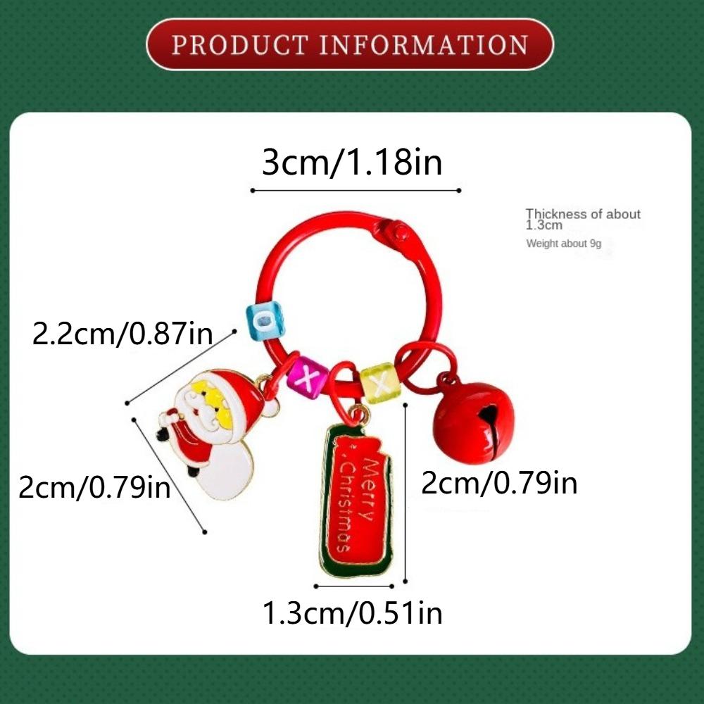 Christmas Tree Christmas Tag Pendant Xmas Deer Key Ring Creative Sants Claus Keychain  Kids