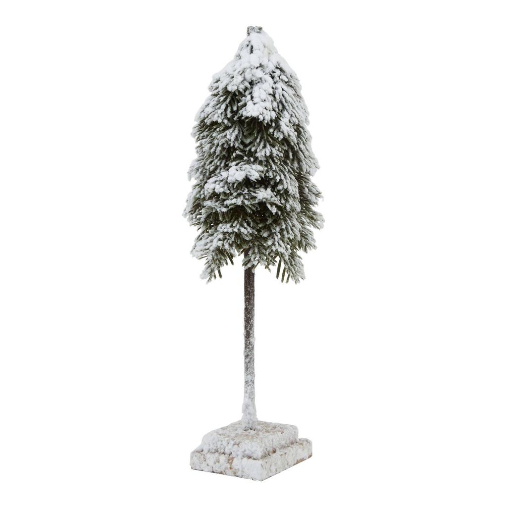 Hill Interiors Snowy Cedar Tree Wooden Block