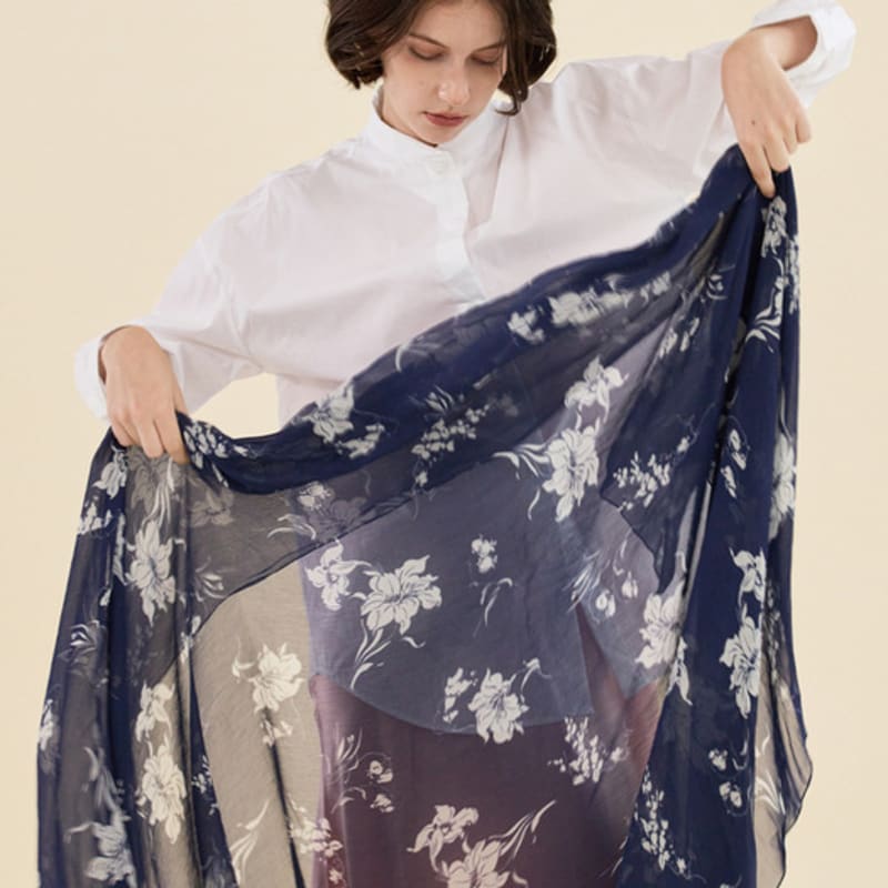 2DREAMERS Midnight Bloom Long Scarf