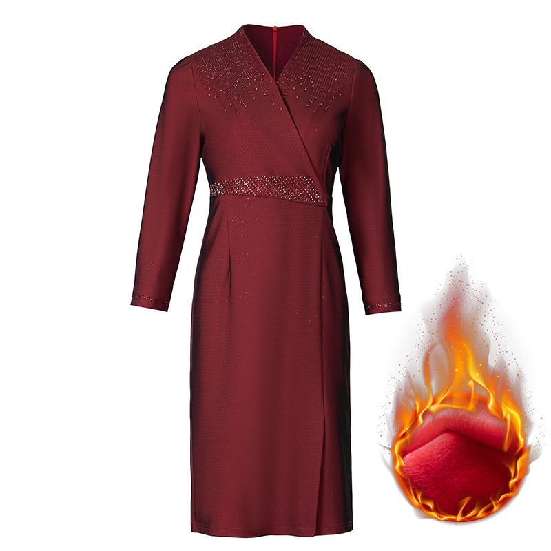 Elegant Plus Size Gown for Middle-Aged and Elderly Women - Spring/Autumn Wedding & Celebration Dress, 2022 Collection