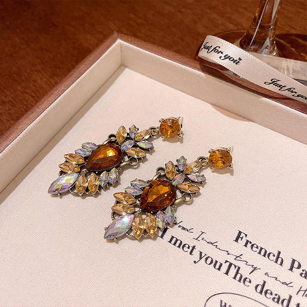 Vintage Retro Sparkling Rhinestone Earrings For Women