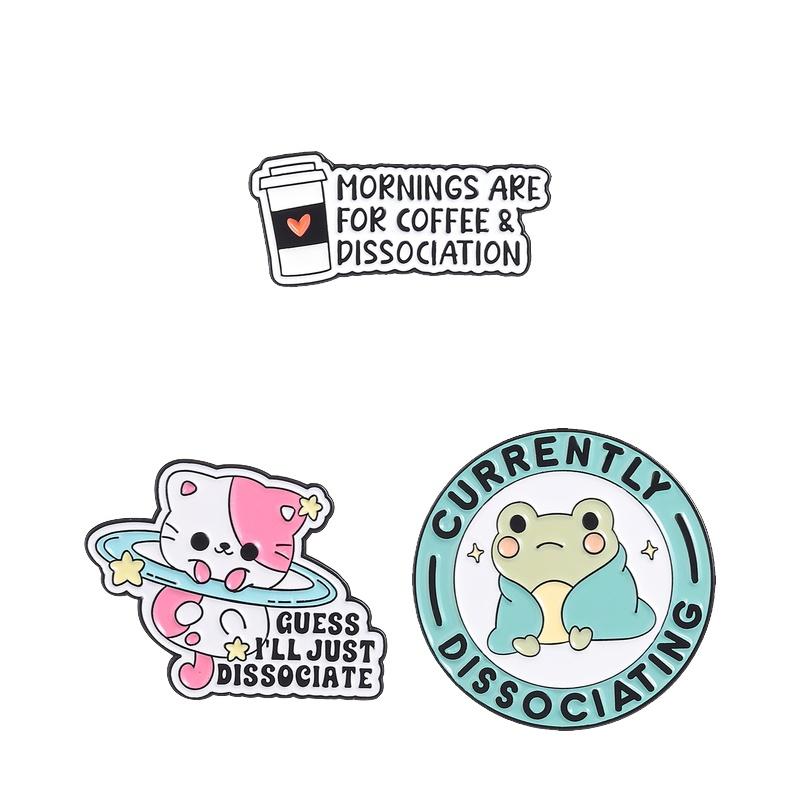 2-6pcs/set Cute Animal Enamel Pins Curious Monkey Golden Retriever Chubby Cat Crow Brooches Lapel Badge Jewelry Gifts For Friend