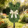 Easter Bunny Topiary Tree Garden Stake Rabbit Shaped Artificial Topiary with Bow Indoor Outdoor Porch Easter Holiday Party Decoration