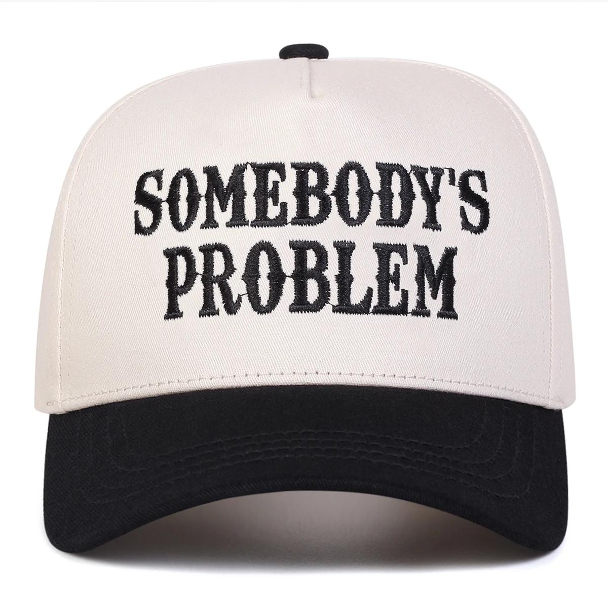 Unisex SOMEBODY S PROBLEM Letter Embroidery Baseball Caps Spring Autumn Outdoor Adjustable Casual Hats Sunscreen Hat Sports Cap чёрный