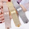 Full Diamond Square Watch Women Quartz Watch Noble Ladies Party Dress Watch Waterproof Watch Small Big Strap Montre Femmes