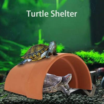 Ceramic Turtle Dodge Cave Breathable Decorative Fish Shrimps Shelter House Climbing Hill Landscaping Crab Safe House Fish Tank