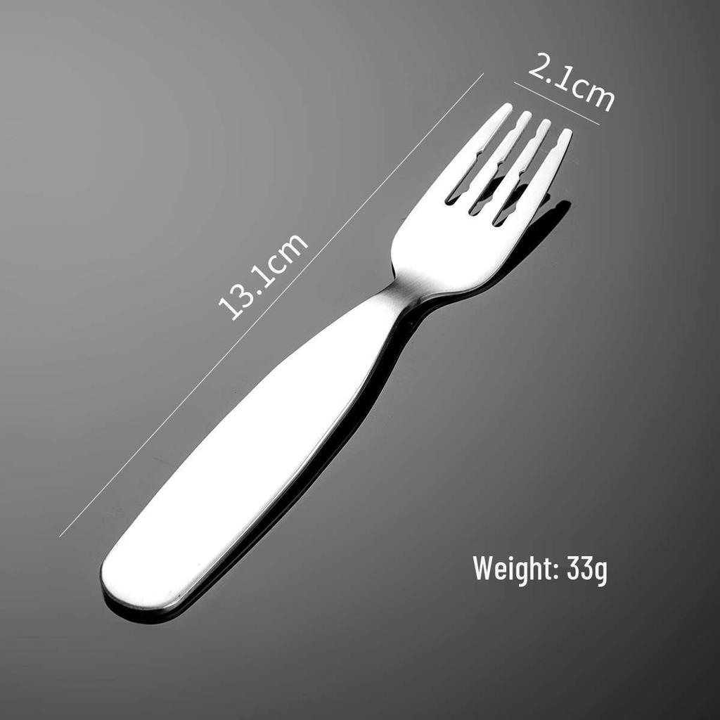 Premium 304 Stainless Steel Child's Dessert & Soup Spoon Set with Flat Bottom & Children's Fork