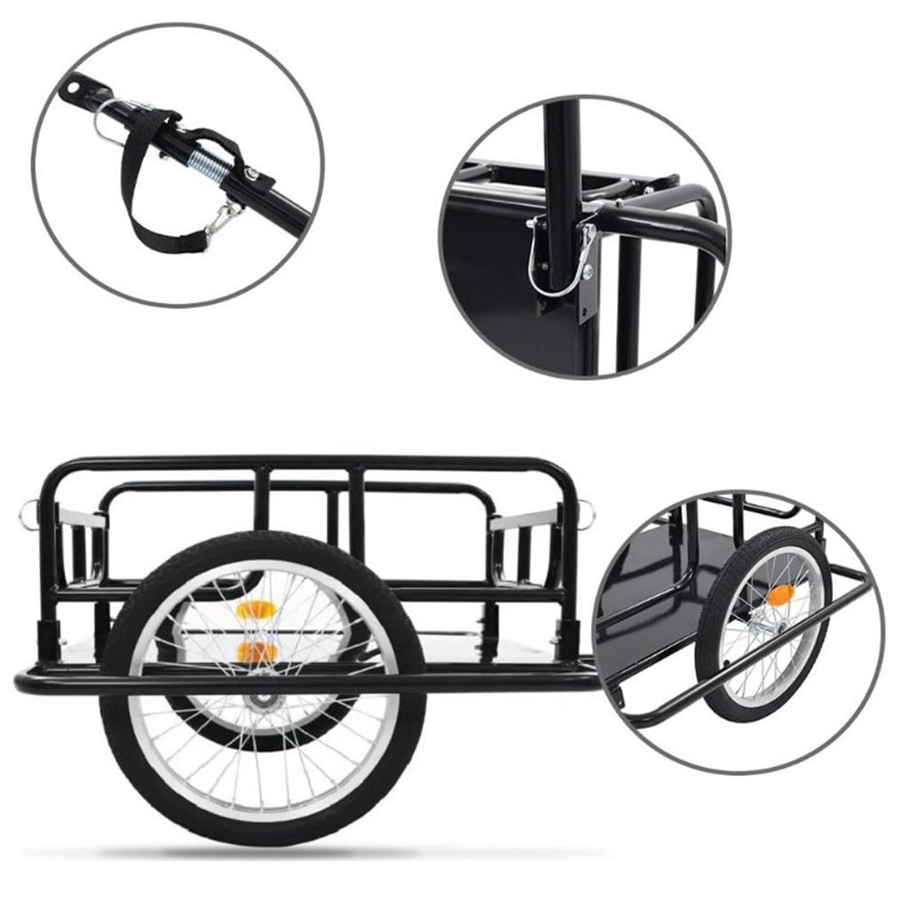 Foldable Cargo Bicycle Trailer Outdoor Riding Rear-Mounted Freight Truck Bucket Bicycle Traction Tool Truck For Carrying Luggage