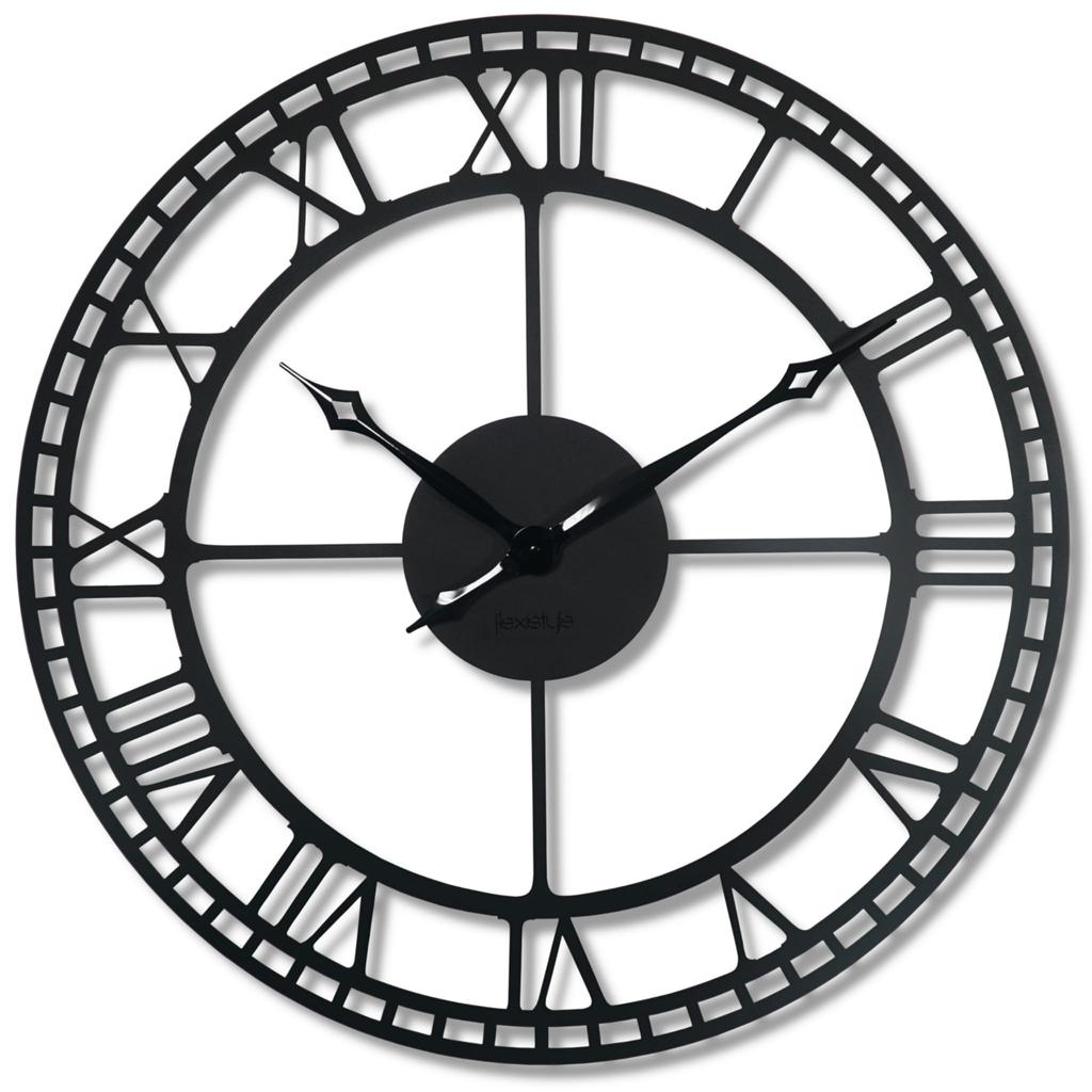Large Black Metal Wall Clock 80cm