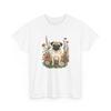 Pug Pet Shirt Dog Blossoms Gift Women Gouache Tee Pug T-Shirt Dog Fan Painter