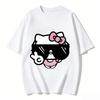 2026 HelloKitty Tee Soft Cotton Short Sleeve Crew Neck Cute Print Lightweight Summer Top for Women Daily Casual Wear