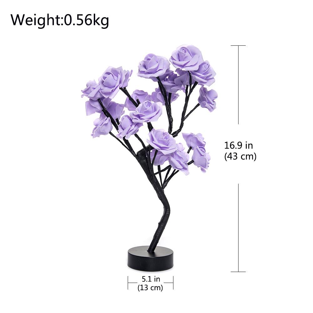 LED Table Lamp Rose Flower Tree USB Night Lights Home Decoration Xmas Christmas Wedding Bedroom Decor