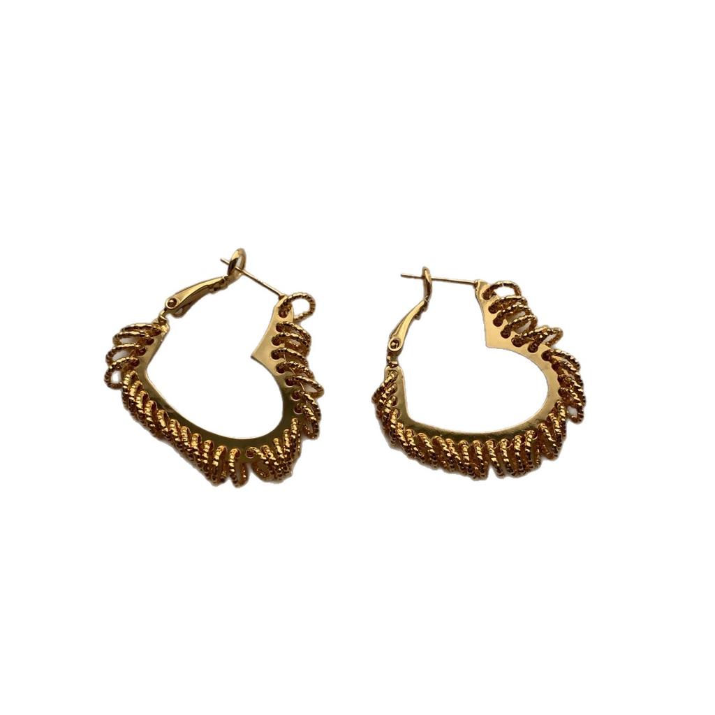 Round Geometric Classic Earrings Light Luxury Fashion Smooth Polished Earrings Exquisite Retro Niche High-end Versatile Earrings