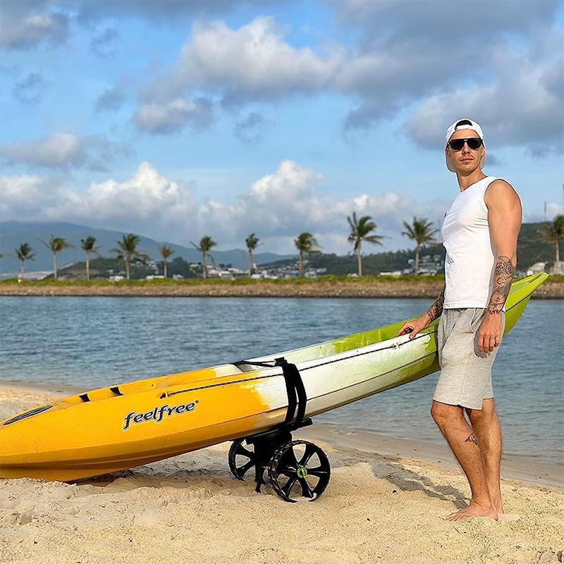 Kayak Cart Load Capacity 1200lbs Detachable Canoe Trolley Cart with Solid Tires Adjustable Brackets for Paddleboards Float Boat