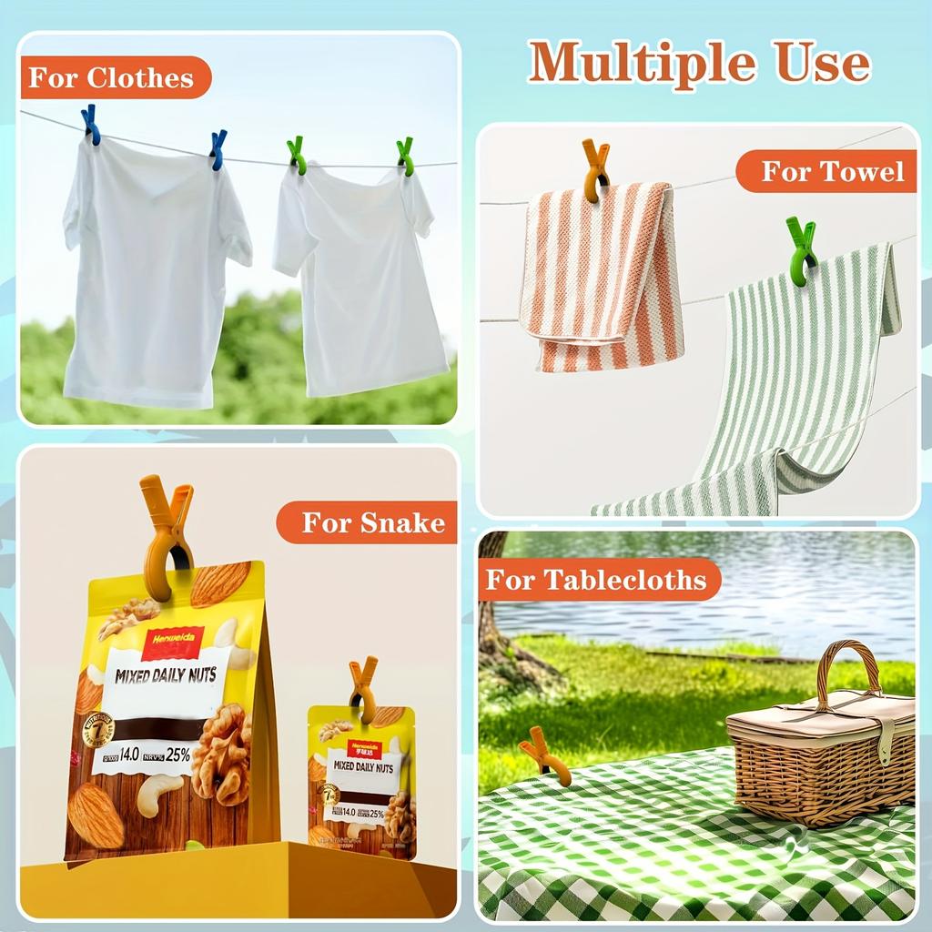 4Pcs Large Beach Towel Clips Windproof Non-Slip Clothes Pins