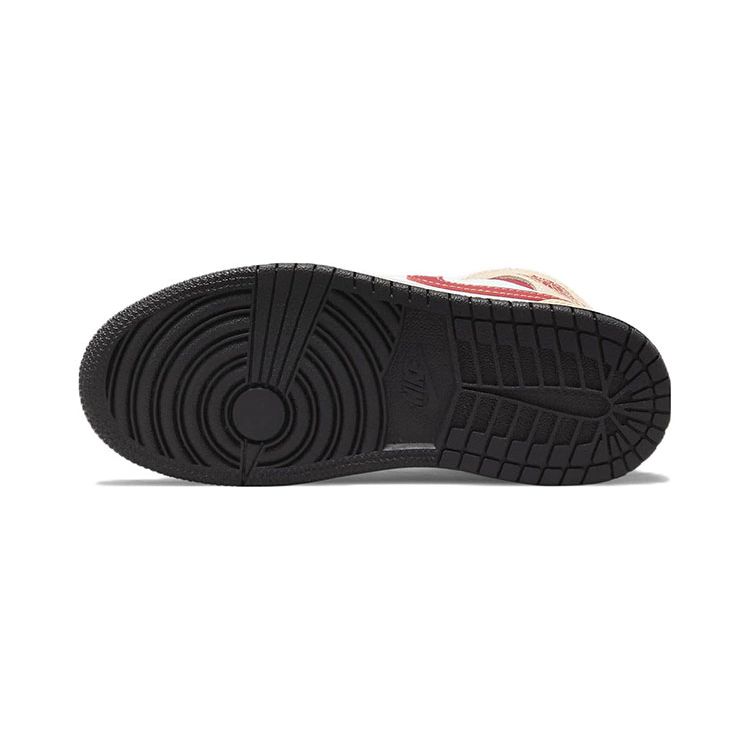 Air Jordan 1 Mid PS Light Curry Rosso Cardinale Scarpe da Ginnastica per Bambini Bianco Crema-Bianco Onice 640734-201