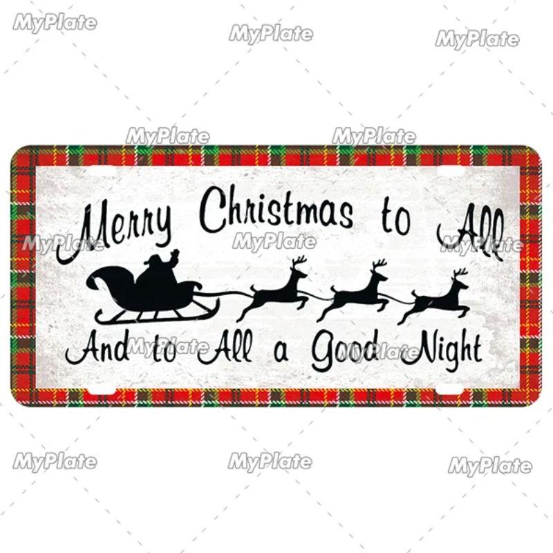 Metal Sign Christmas Poster Wall Art Decor Tin Sign