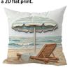 Beach  Tropical Patterned Doublesided Printed pillow cover Short plush Suitable living room bedrooms sofas throw cushion cover