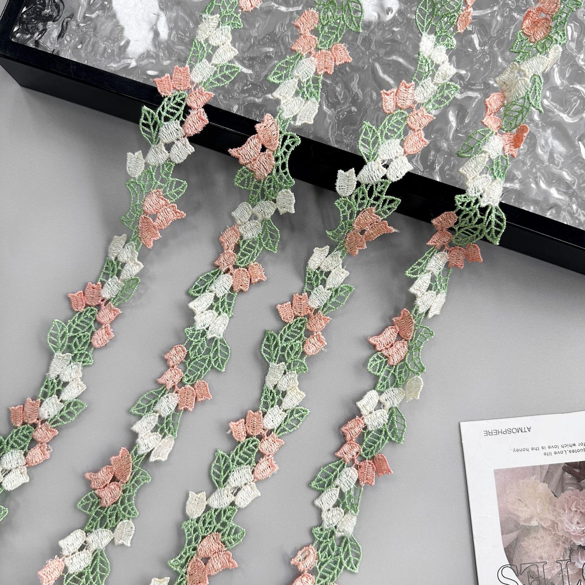 

6 см Маленький Свежий Вышивка Цветок Кружево Одежда Лолита Платье Аксессуары для Волос Сделай Сам Декоративные Кружевные Аксессуары 7528 green