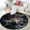 Fierce Wolf pattern round rug,Carpet Rug for Living Room Bedroom Sofa Playroom Decor,Non-slip Floor Mat,Holiday Gifts and Birthday Gifts