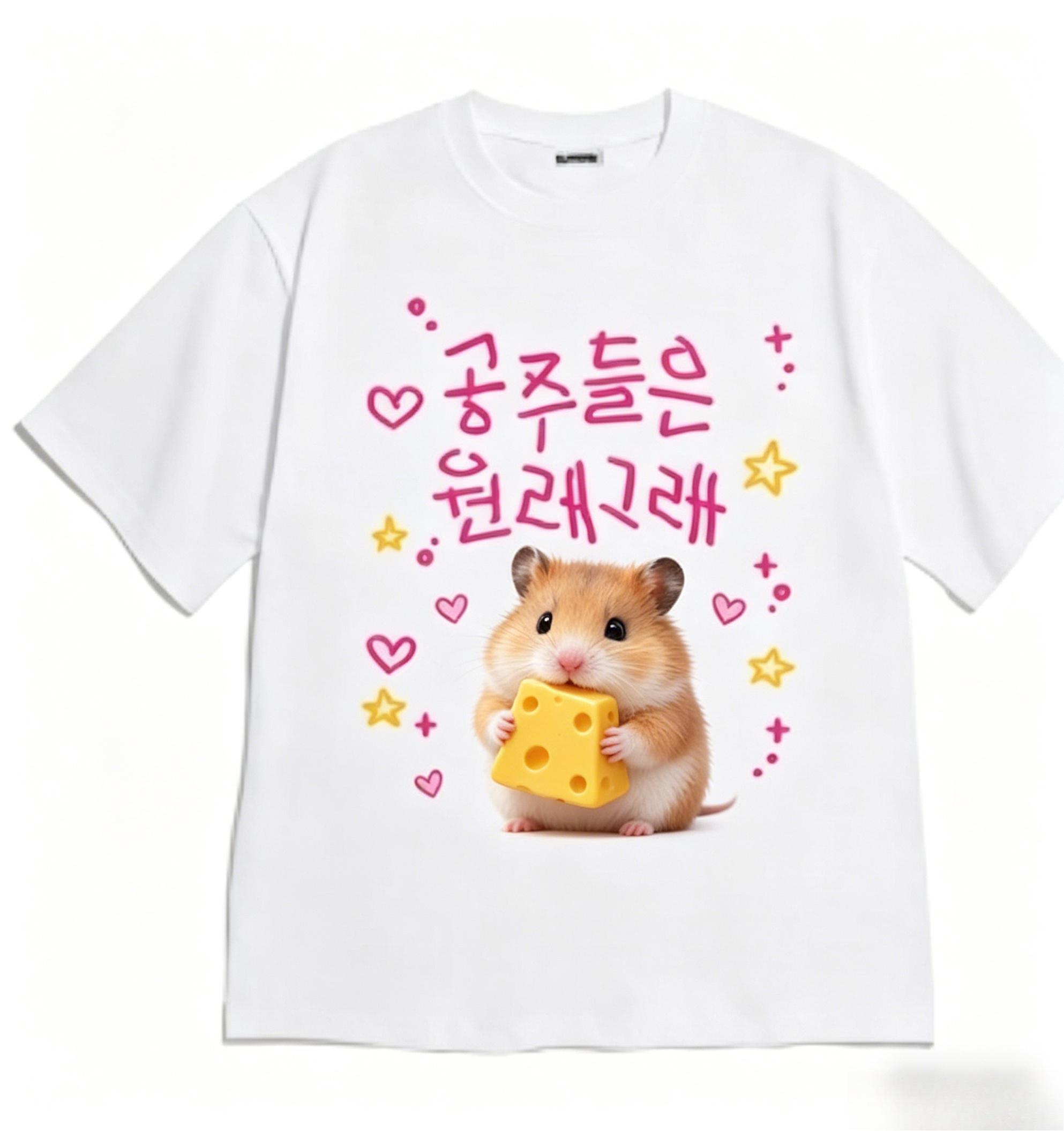 

Princess Are Just Like This Hamster Princess Cheese TShirt Harajuku Tshirt Graphic T Shirts Women T Shirt Women Clothes S