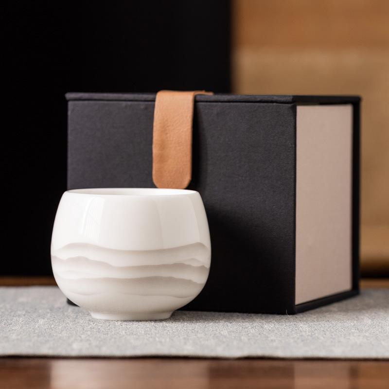 Suet Jade Ceramic Tea Teacup Chan Ji Ink Master Cup Kung Fu Tea Set High-end Tea Bowl Modern Light Luxury