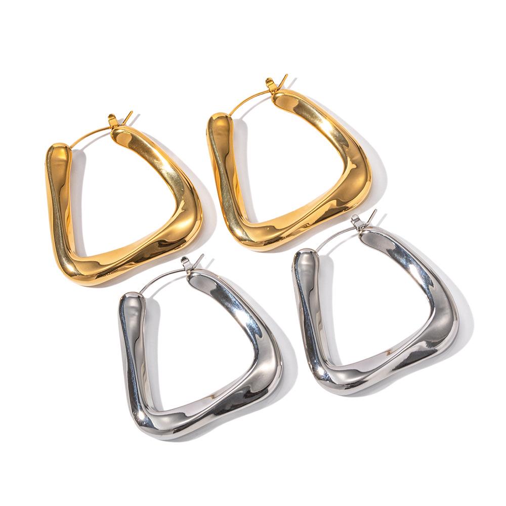 18K Gold-Plated Trapezoidal Earrings: Advanced, Non-Fading European & American Style