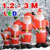 1.2-3m Outdoor Christmas Inflatable Gas Mold With Led Light Santa Claus Wave Restaurant And Mall Welcome Decoration New Year
