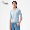 Haier Mans Women's V-Neck Half-Sleeve Wool Blend Sweater