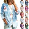 Damen Casual Trendige Weihnachtsdruck Langarmjacke für Feiertagsfeiern
