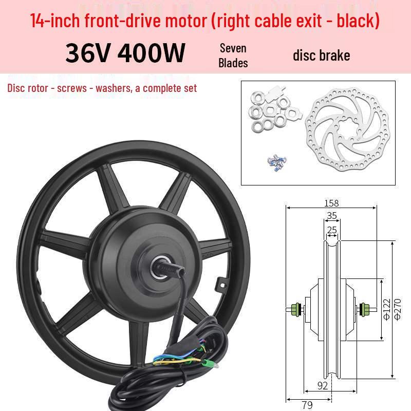 14" faltbares Elektrofahrrad Dual-Antrieb Nabenmotor 36V/48V 350W/400W/500W