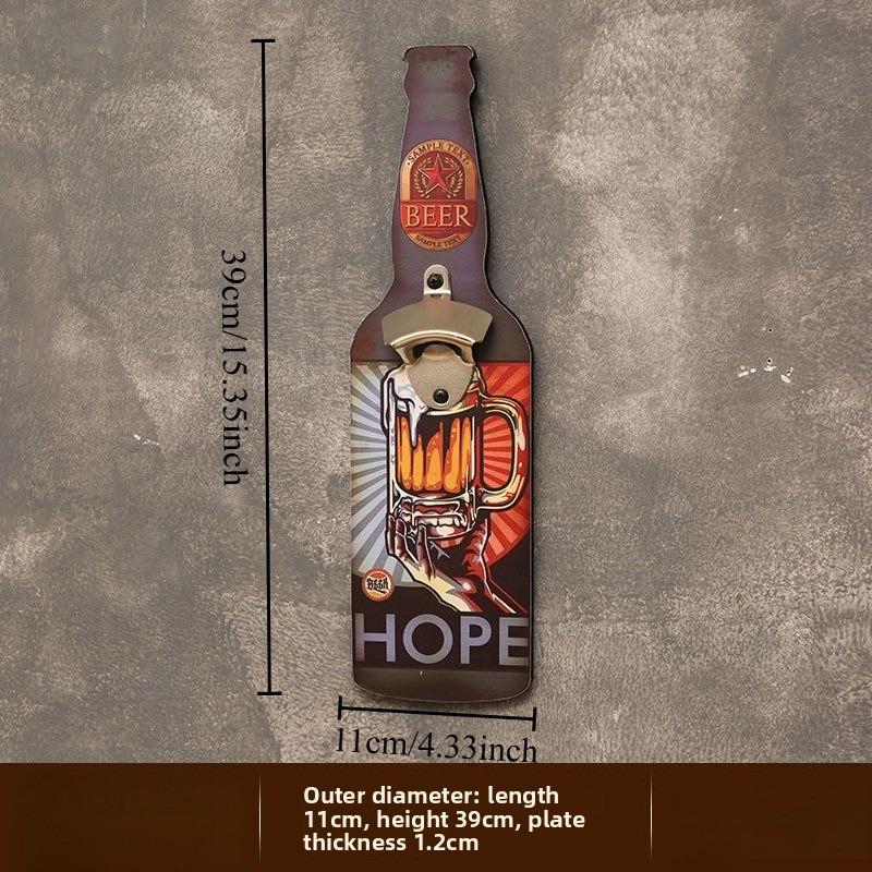 1pcs Creative Bottle Opener Restaurant Wall Decoration Restaurant Bar Barbecue Shop Wall Pendant Personalized Bottle Opener