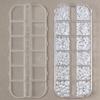 12Grid Shiny Silver Half Round Metal Caviar Bead Nail Rivets Charms Flatback Pearl Balls Nail Art Studs Y2K Decora