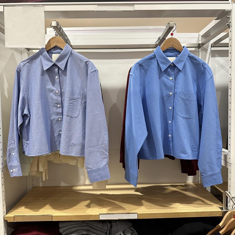 Spring 2026 Women's Oxford Boxy Shirt / Long Sleeve Casual Jacket 484928