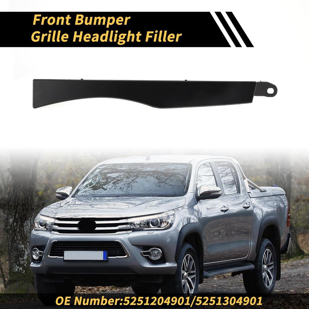 1 Pair Front Bumper Grille Headlight Filler for Toyota Tacoma 2005-2011 Lower Headlamp Bumper Filler Trim Panels Driver Passenger Side No.5251204901