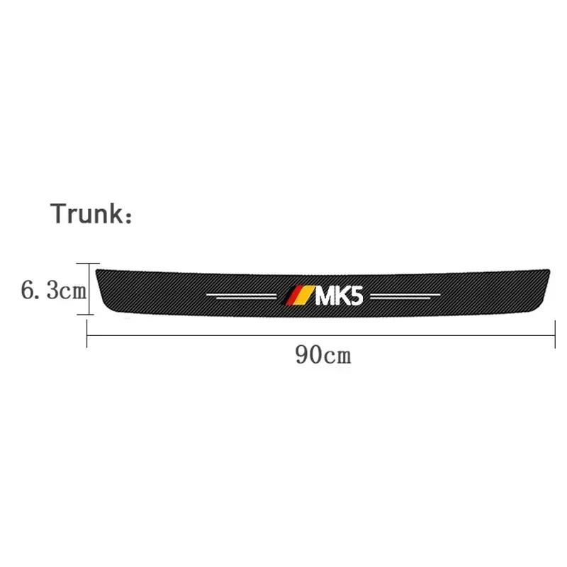 ASRHP1 Carbon Fiber Stickers for Volkswagen VW MK5 Badge Auto Door Entry Pedal Guards Tape Car Door Threshold Sill Scuff Plate Decals