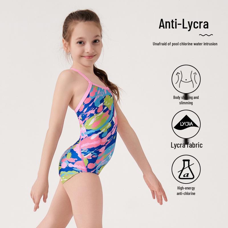 Anti-Chlorine One-Piece Swimsuit for Teenage Girls - Perfect for Swim Training