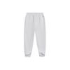 Li Ning Sports Lifestyle Series Solid Color Mid Waist Fleece Cuffed Knitted Sweatpants Women Bottoms Light-Gray Gray AKLT820-4
