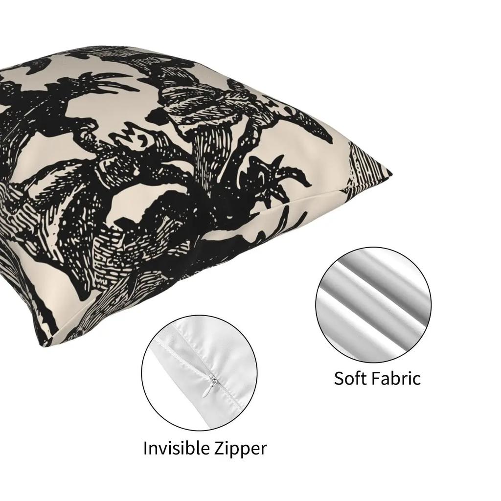 Witches Circle Dance Pillowcase Soft Polyester Cushion Cover Decor Gothic Pillow Case Cover Bedroom Square 45*45cm
