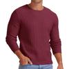 Men's Knit Sweater Round Neck Textured Pattern Casual Pullover Multi-Color Options
