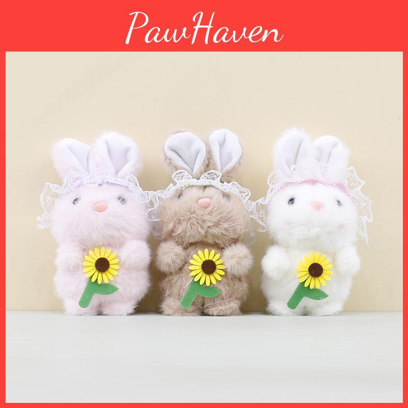 Holding Bunny Flower Plush Doll Keychain Cartoon Plush Toy Decoration Bag