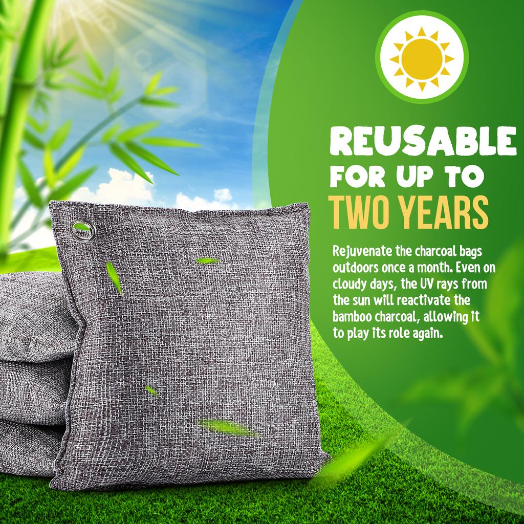 10pcs Natural Bamboo Charcoal Bags Air Purifying Activated Charcoal Odor Absorber Moisture Odor Eliminator for Room Closet Car
