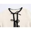 Open Cropped Cardigan Women Tied Knitted Short Sweaters for Women Autumn Knitwears Women Long Sleeve Ladies Cardigans
