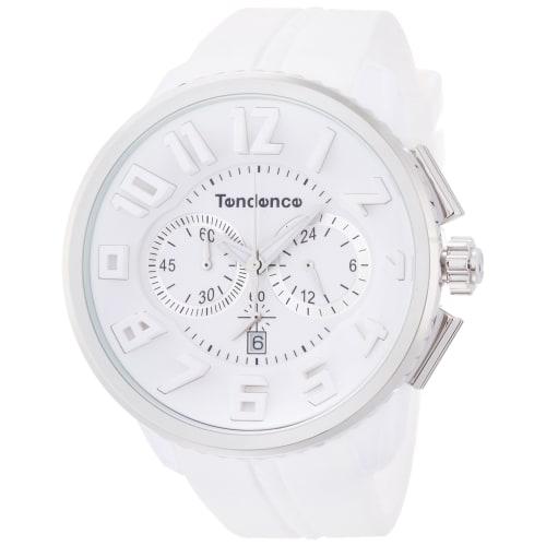 Tendence Gulliver Round Chronograph 51mm Watch with White Dial, Stainless Steel, Mineral Glass, and Quartz Movement (TG036013)