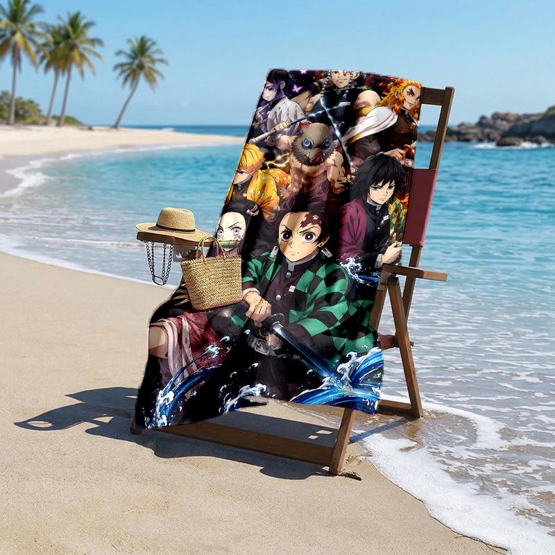 Demon Slayer Fashion Beach Towel: Ideal for Summer Adventures Soft, absorbent and quick drying suitable for swimming and bathing
