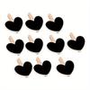 10pcs Decorative Blackboard Message Clip, Heart Shaped Memo Clip, Suitable for DIY Crafts,Birthday Travel Commemorative Supplies